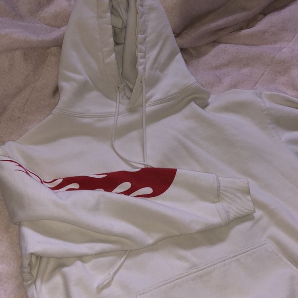 brandy melville white flame christy hoodie - Picture 2 of 4